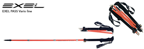 EXEL PASS Vario line är hopfällbara vandringsstavar, endast 38 cm och 450 gram lätta för att smidigt ta med i ryggsäcken.